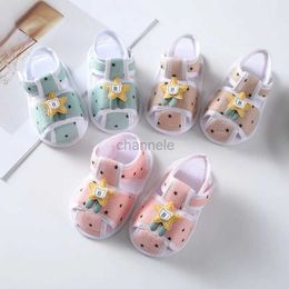 Sandals Baywell Baby Girls Summer Shoes Sandals First Walkers Cotton Shoes Newborn Infant Boys Casual Soft Sole Sandals Shoes 240329