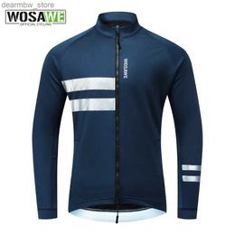 Cycling Jackets WOSAWE Softshell Cycling Jacket Winter Long Sleeve Jersey Bike Clothes Thermal Fleece Jacket MTB Shirts Bicycle Clothing Jersey24329