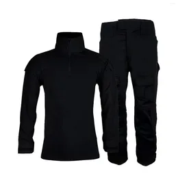 Men's Tracksuits Zipper Long Shirt Work Pants Suit Sleeve 1/4 Henley Outdoor Casual Suits Coattails Mens Garment Bag