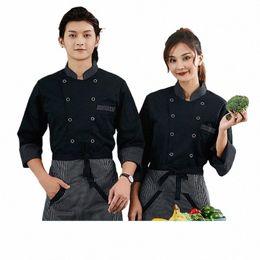 chef's Shirt Female Lg Sleeve Chef Uniform Cafe Work Apr for Men Hotel Cook Hat Restaurant Kitchen Cap Waiter Pinafore T7Bt#