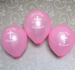 Party Decoration Girls First Holy Communion Christening Pink Latex Balloon Table Display Kit