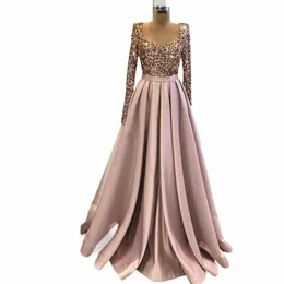 flavinke Elegant Sequin Satin Evening Dres for Women 2024 Lg Sleeves Sweetheart Wedding Prom Formal Party vestidos de noche v4uH#