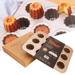 CHEFMADE Cannele 12 in 1 Cups Carbon Steel Cake Baking Mould Nonstick Canele Pan French Muffin Cupcake Moulds 240325