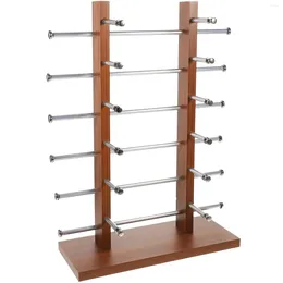 Decorative Plates Display Shelf Glasses Stand Sunglass Wooden Holder For Desk Sunglasses Rack Eyeglass Organizer