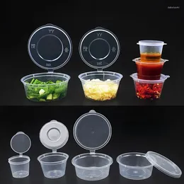 Storage Bottles Disposable Sauce Cup 25/30/40ml Takeaway Food Containers Box With Hinged Lids Pigment Paint Plastic Palette