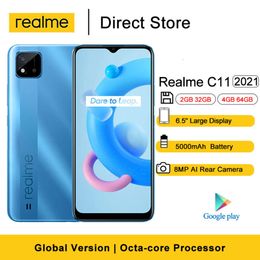 Global Version Realme C11 2021 Smartphone 2GB 32GB 6.5" HD+ Octa-core 8MP AI Camera 5000mah Battery 4G Mobile Phone