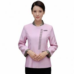 women's Cleaning Work Uniforms Lg Sleeve Hotel Costume Housekee Waiter Clothes Dishwer Domestic Service Cafe Outfit l90o#