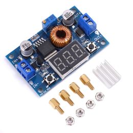 XL4015 High power 5A 75W DC-DC Adjustable Step-down Charger Module Step Down Buck Converter LED Driver with Red Voltmeter