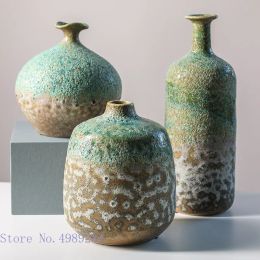 Vases Creative Ceramic Vase Kiln Changing Bubble Glaze Gradient Color Art Ornaments Flower Vase Flower Arrangement Home Furnishings