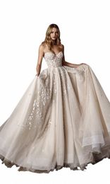 vintage A Line Bride Dres Simple Strapl Lace Applique Wedding Dres for Woman Sweetheart Wedding Dr Vestidos De Novia r8uA#