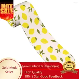 Bow Ties Lemon Necktie Men Silk Polyester 8 Cm Wide Cute Fruit Neck For Suits Accessories Gift