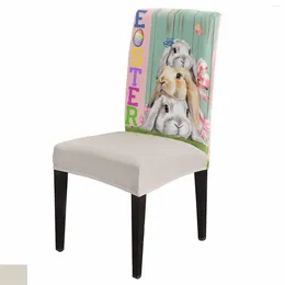 Chair Covers Easter Wood Grain Cover Set Kitchen Stretch Spandex Seat Slipcover Home Decor Dining Room