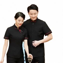 work Food Woman Shirt Fast Breathable Shop Sleeve Waiter Overalls Uniform Short Female Restaurant Hotel Waitr Clothes h7I2#
