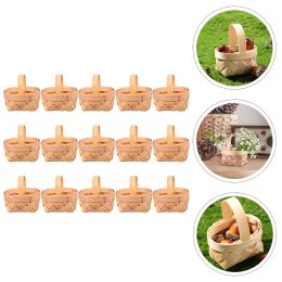 Baskets Basket Mini Baskets Woven Candy Storage Picnic Wicker Easter Miniature Flower Gifts Wedding Straw Packing Handle Gift Favours