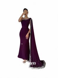 aileen Purple Red Shawl Ball Gown Luxurious Shiny Decorati Eid Al-fitr Prom Clothes Special Ocn Dres Wedding Dr New B4gN#