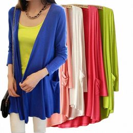 summer Modal Cardigan For Women Lg sleeves shirt Sun Protecti Clothing Plus size Loose Beach cover up Thin Tops F43p#