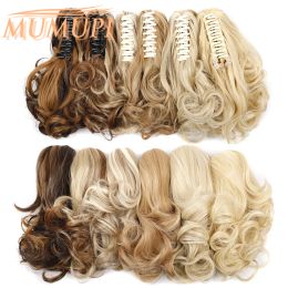 Ponytails Ponytails Trendy Undo Wavy Hairpieces Ponytail Clip on Hair Natural Colour Brown Blonde Wigs for Women Party Cute Wig Horse tail