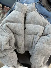 Женская зимняя куртка, теплые пуховики, женские корейские свободные короткие хлопковые стеганые пальто, утепленные зимние парки с воротником-стойкой, женские 240326