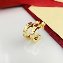 High Polished stud Fashion Jewellery Party Charm Designer Earrings Hip Hop Gold Earrings for Women Engagement Wedding Hoop Whole2647