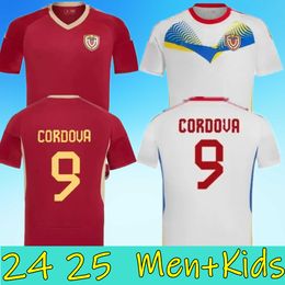 2024 2025 Venezuela Soccer Jerseys Kids Kit 24/25 National Team Football Shirt Men Home Red Away White Camisetas Copa America CORDOVA SOTELDO RINCON BELLO SOSA RONDON