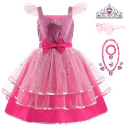 Wedding Flower Girls Princess Dress For Kids Birthday Party Children Halloween Cosplay Stage Performance Costume 240318