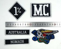 NOMADS %1 MC punk embroidered iron on backing biker patch badge for jacket jeans bags vest3325309