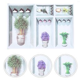 Wallpapers Wall Sticker Nursery Stickers Bonsai Mural Decoration Decorative Decals 3d Potted Plant Plants Wallpaper