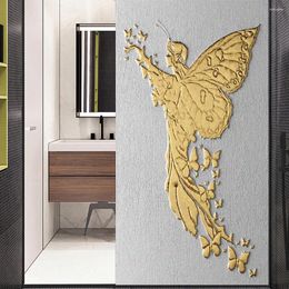 Window Stickers Gold Butterfly Decorative Privacy Film Frosted Glass Sticker Heat Insulation Adhesive Coverings For Home