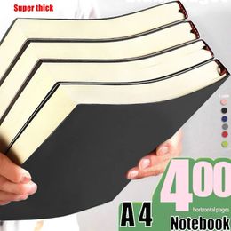 A4 Super Thick 400 Pages Business Notebook Creative Waterproof Leather Office student Diary Notepad Stationery 240329