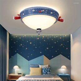 Ceiling Lights Nordic Cartoon Astronaut Glass Children's Room Boy Bedroom Study Living LED Home Decor Lamps