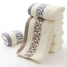 Chinese Style Fashion Solid Colour Embroidery Men Washcloth Travel Hotel Bath Towel Bathrobe Gym Yoga Portable Lovers Gift