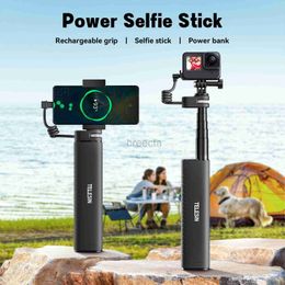 Selfie Monopods Selfie Stick QC/PD3.0 fast charging Power Selfie Stick 90CM Telescoping Selfie Pole with 1/4 Inch Screw 24329