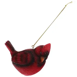 Decorative Figurines Red Bird Hanger Figurine Statue Ornament Tree Decor Lifelike Model Home Small Outdoor Decoration