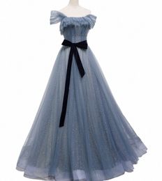 sweet Memory Gray Blue Evening Dres Sexy Fi Women Girl Tulle Lg Gown Art Exam Annual Meeting Performance Dr R1yT#