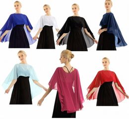 elegant Womens Female Ladies Soft Wedding Capes Wedding Jacket Wraps Chiff Shrug Bridal Bolero Lg Shawl and Wraps Cover Up 32Uq#