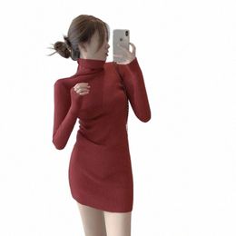 short Extreme Mini Turtleneck Clothing Crochet Red Female Dr Solid Women's Dres Knit Bodyc Thic Hot Cheap Casual Trendy 62vA#