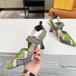 Verão beleza gladiador sandálias designer moda feminina salto alto retro confortável estilingue sapatos de casamento escritório sapatos casuais saltos grandes 35-43 com caixa de sapato