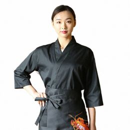 new Unisex cook Japanese Korea style kitchen uniform waiter hotel shirt overalls chef restaurant uniform 56Ji#