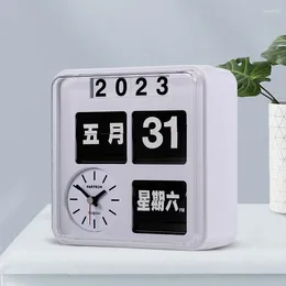 Table Clocks Fartech 18cm Mini Flip Clock White Mute Bedroom Desk