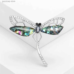 Pins Brooches Dmari Women Brooch Luxury Abalone Shell Dragonfly Brooch Pin Delicate Lapel Pin Party Office Accessories Jewelry Y240329