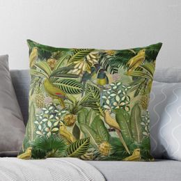Pillow Vintage Green Tropical Bird Jungle Botanical Night Garden Throw Christmas S Covers Decorations 2024