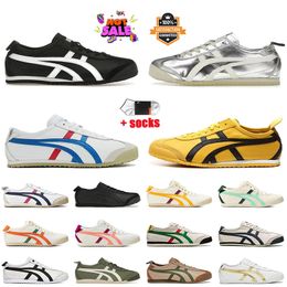 2024 Fashion Onitsukass Designer Casual Shoes Tiger Mexico 66 Womens Mens Brand Trainers White Blue Red Silver Gold Tigers Vintage Leather Canvas Sports Sneakers