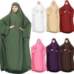 Ethnic Clothing Islamic Women Overhead Abayas Eid Ramadan Muslim Prayer Garment Clothes 2024 Hooded Burqa Abaya Arab Robe Kaftan Maxi Dress