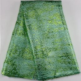 Latest Jacquard Net Fabric Nigerian Brocade Lace African Tulle Organza Voile For Women Wedding Dress Party 240320