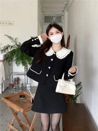 Two Piece Dress Real Price Po Early Autumn 2024 Style French Petite Chic Set For Women Feamle Heavy Workmanship Doll Collar Top