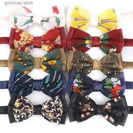 Bow Ties New Men Bowtie Casual Floral Bow tie For Men Women Bow knot Adult Wedding Bow Ties Cravats Party Suits Bow ties Y240329