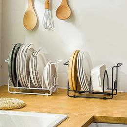 Hooks Pot Lid Pan Dish Drying Rack Organiser Storage Tableware Holder Bowl Plate Stand Tray Multi-function Kitchen Items Drain Shelf