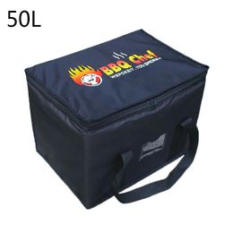 50L Extra Large Cooler Bag Car Ice Pack Insulated Thermal Lunch Pizza Fresh Food Delivery Container Refrigerator 240328