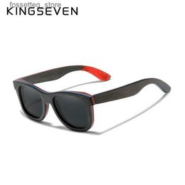 Sunglasses KINGSEVEN Handmade Natural Wooden Sunglasses For Men Polarised Gradient Lens Women Travelling Vintage Sun Glasses Oculos De Sol L240322