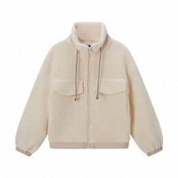 semir Jacket Women Imitati Lamb Wool Oversize Salt Series 2023 Winter New Casual Stand-Up Collar Jacket S3np#